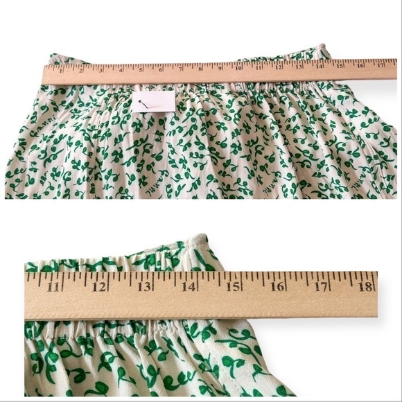 NWT Ganni Tie Front‎ Crepe Skirt, Green, Size 42 - Picture 15 of 16